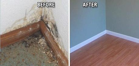 Before and After Water Damage Restoration